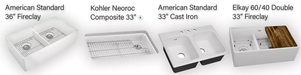 Cast Iron and Fireclay Kitchen Sinks Top Mount and Undermount