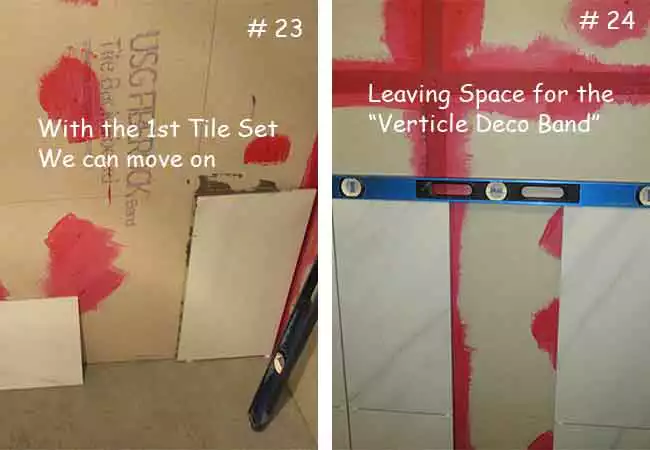 Tile must align top and bottom when leaving a Gap for a Deco Ban